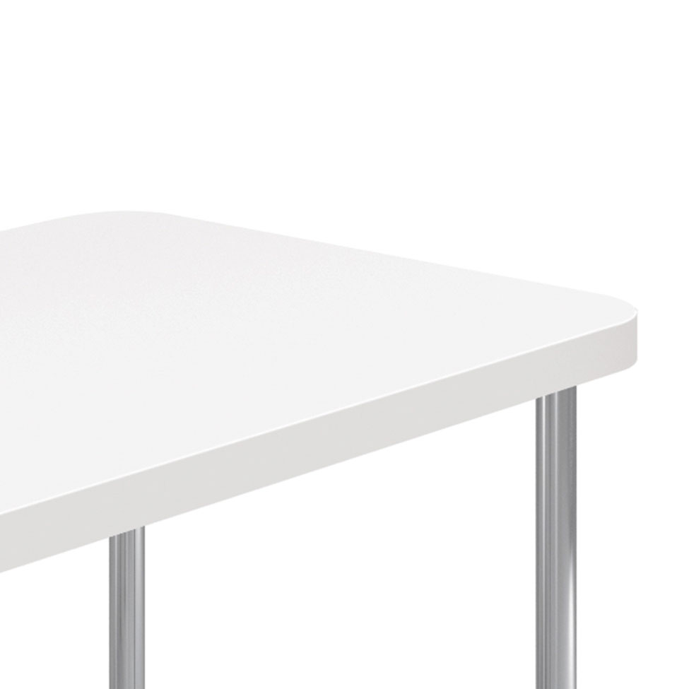 Mesa de Cozinha Retangular Pop Branca e Cromada 75 cm