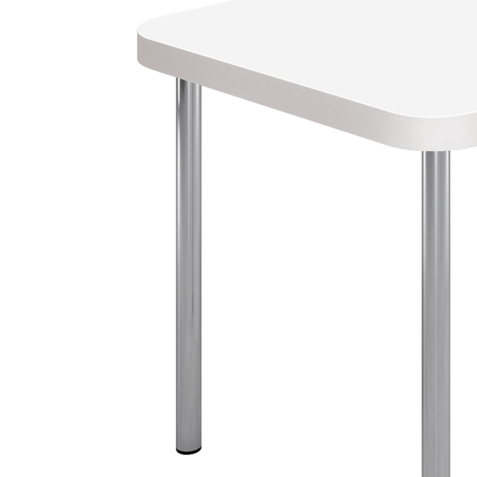 Mesa de Cozinha Retangular Pop Branca e Cromada 75 cm