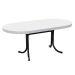 Mesa de Jantar Oval Dobrável Anaheim Branca e Preta 137 cm