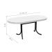 Mesa de Jantar Oval Dobrável Anaheim Branca e Preta 137 cm