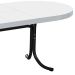 Mesa de Jantar Oval Dobrável Anaheim Branca e Preta 137 cm