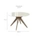 Mesa de Jantar Redonda com Tampo de Vidro Austin Off White e Freijó 120 cm