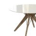 Mesa de Jantar Redonda com Tampo de Vidro Austin Off White e Freijó 120 cm