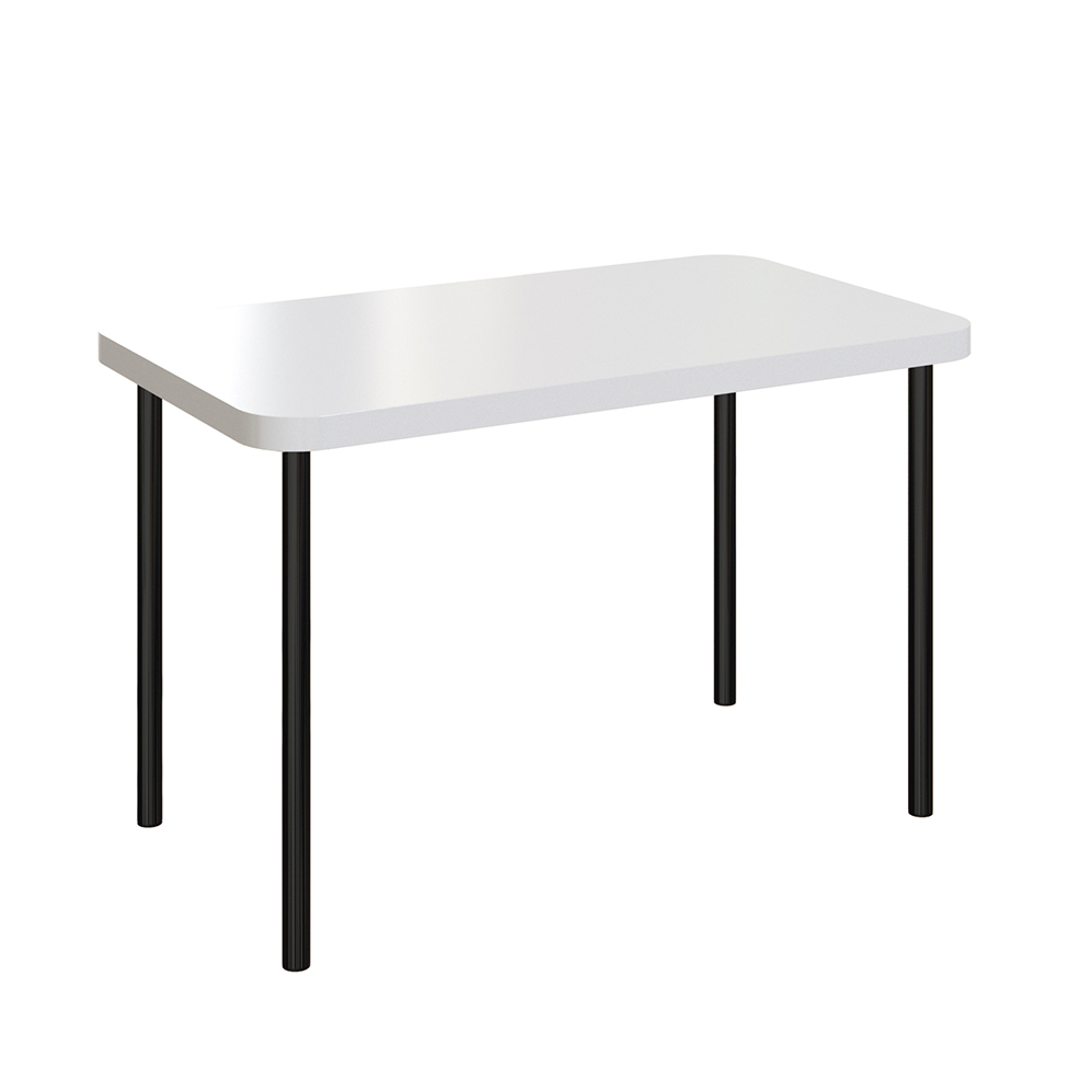 Mesa de Jantar Retangular Memphis Branca e Preta 120 cm