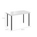 Mesa de Jantar Retangular Memphis Branca e Preta 120 cm