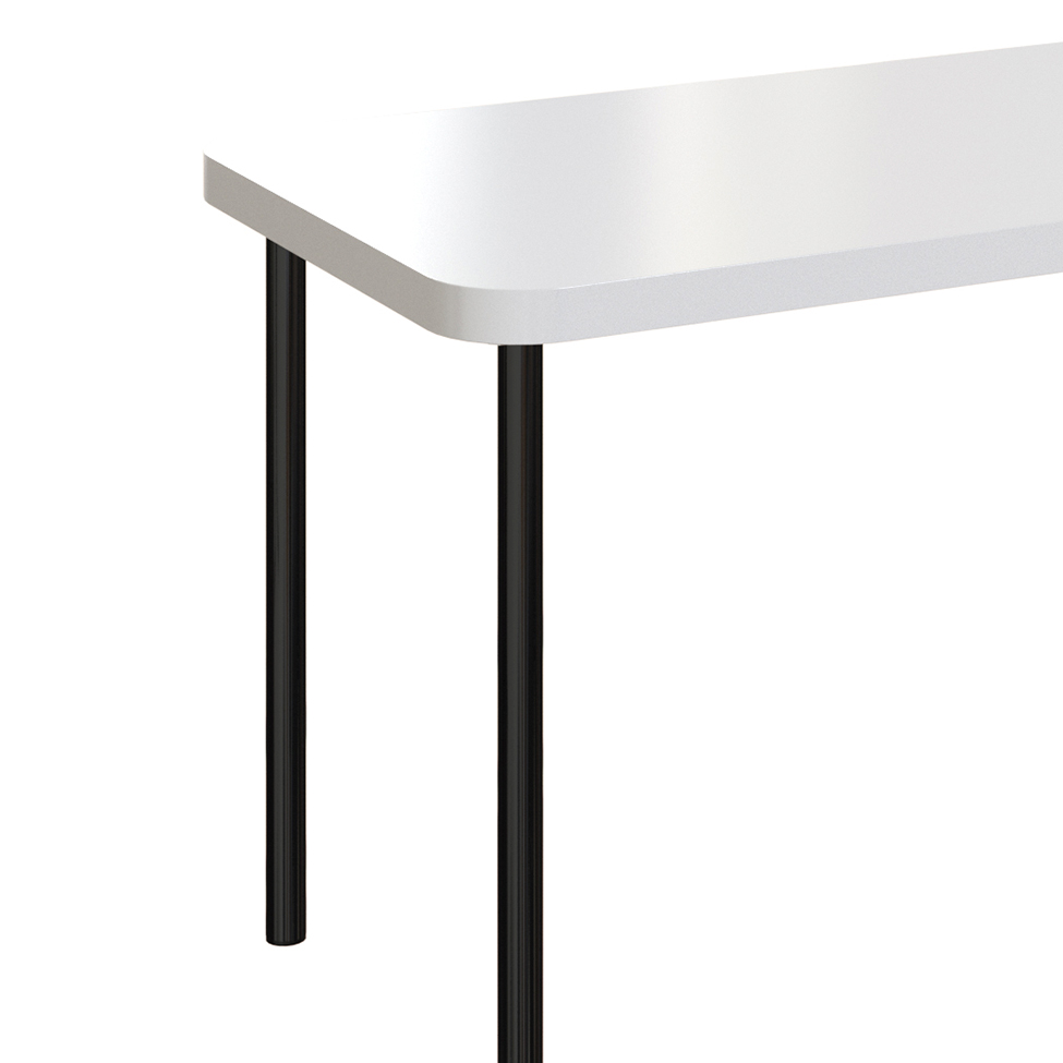 Mesa de Jantar Retangular Memphis Branca e Preta 120 cm