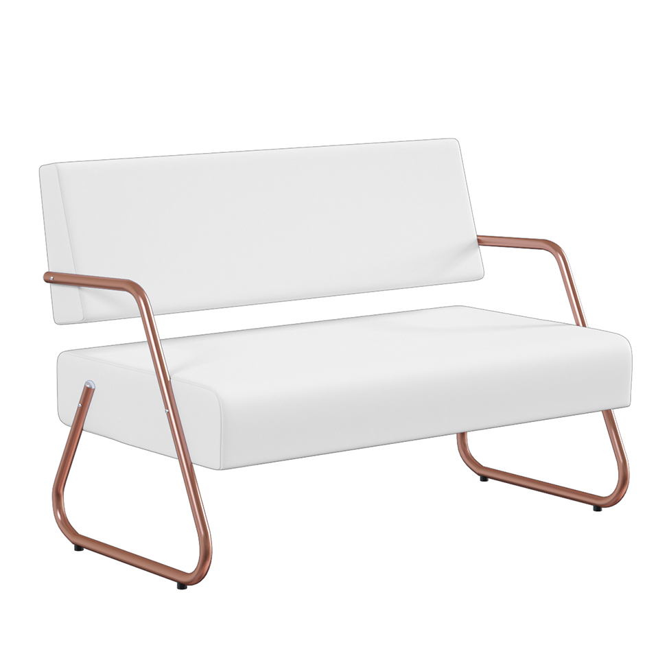 Poltrona 2 Lugares Luara Cobre e Branca 112 cm