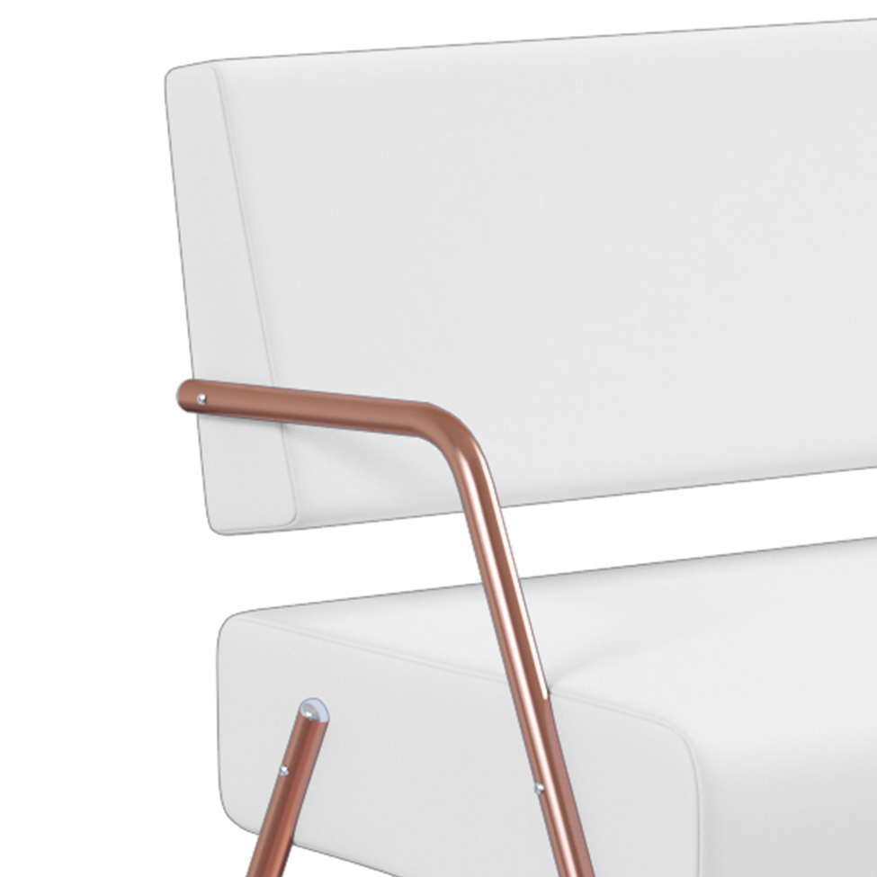 Poltrona 2 Lugares Luara Cobre e Branca 112 cm