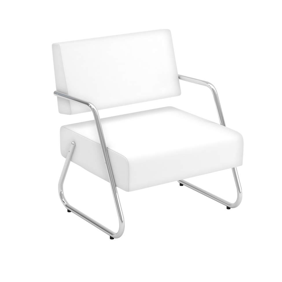 Poltrona Búfalo Vinil Branca 59 cm