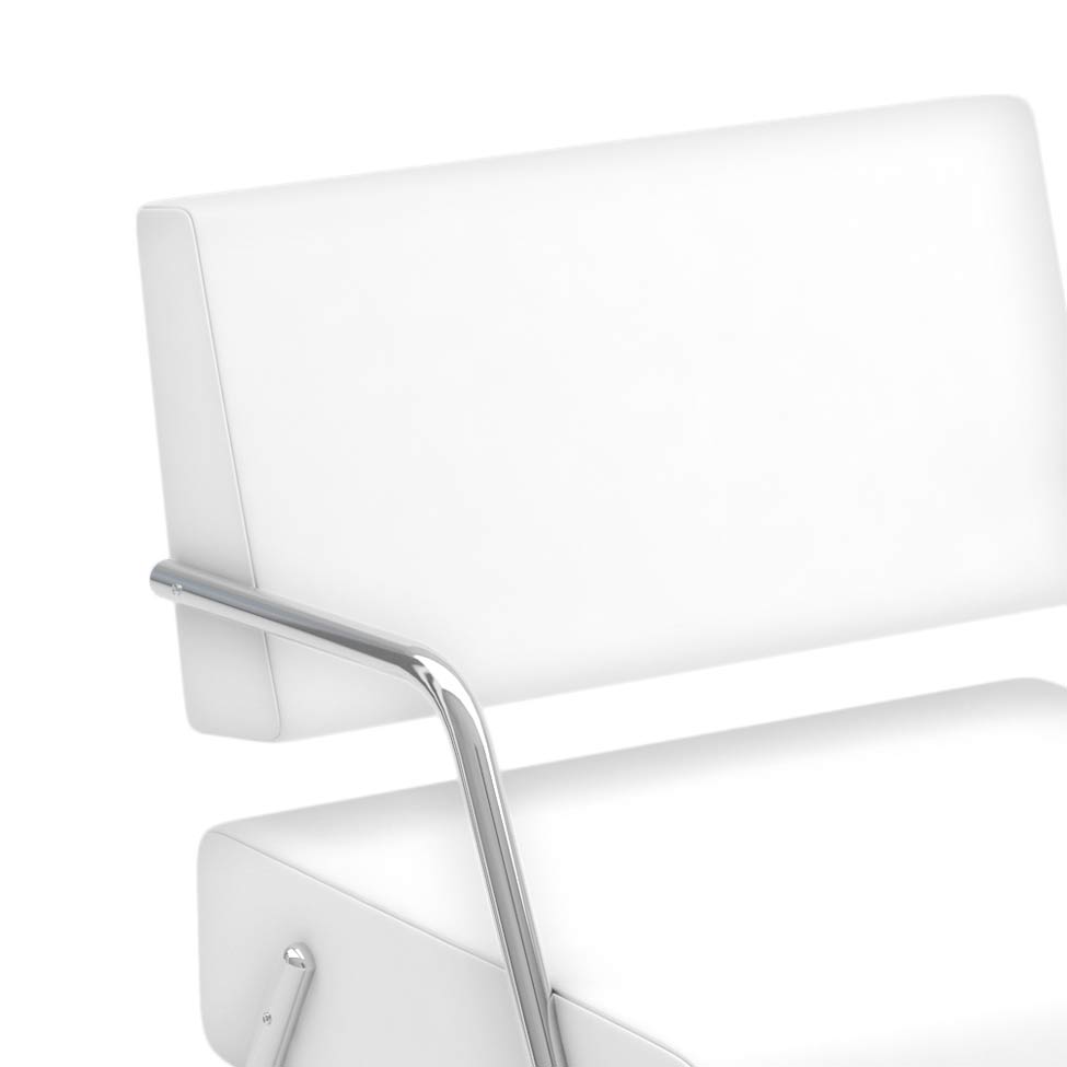 Poltrona Búfalo Vinil Branca 59 cm