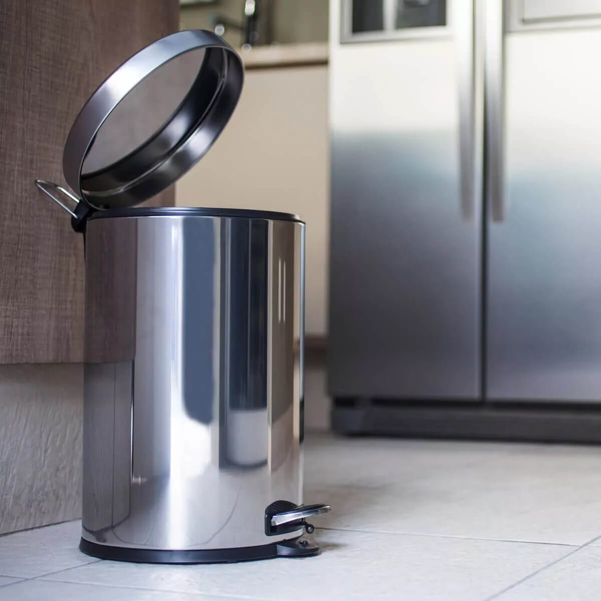  Lixeira Aço Inox 3L Com Tampa Pedal Balde Interno Brinox