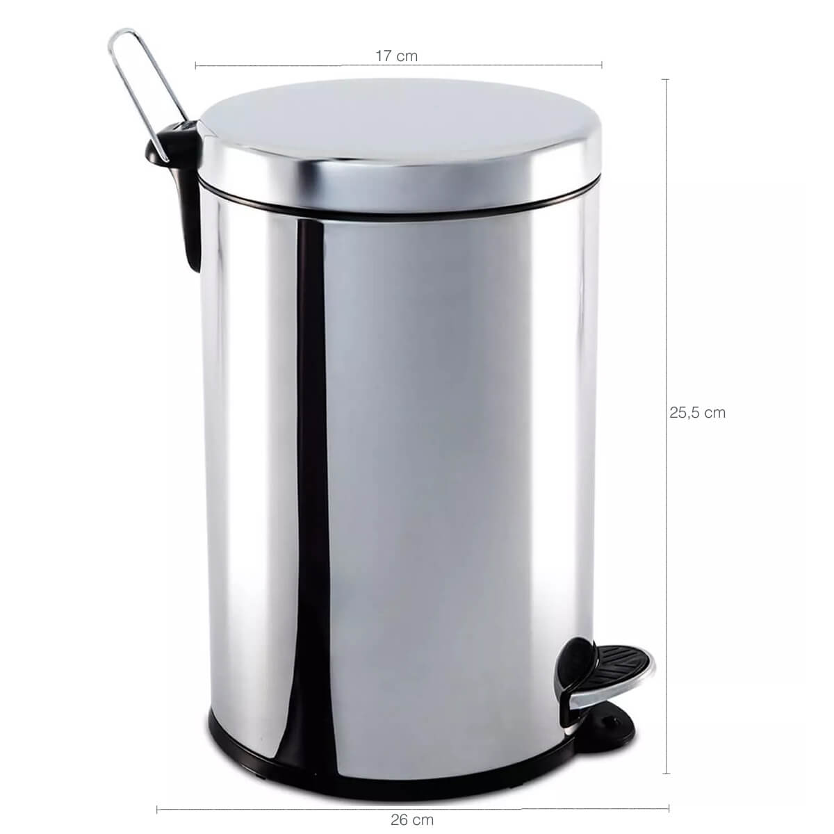  Lixeira Aço Inox 3L Com Tampa Pedal Balde Interno Brinox