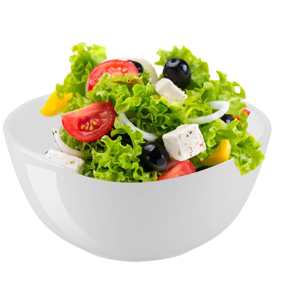 6 Saladeiras Prato de Salada Pote Redondo Melamina Branca 2,2L