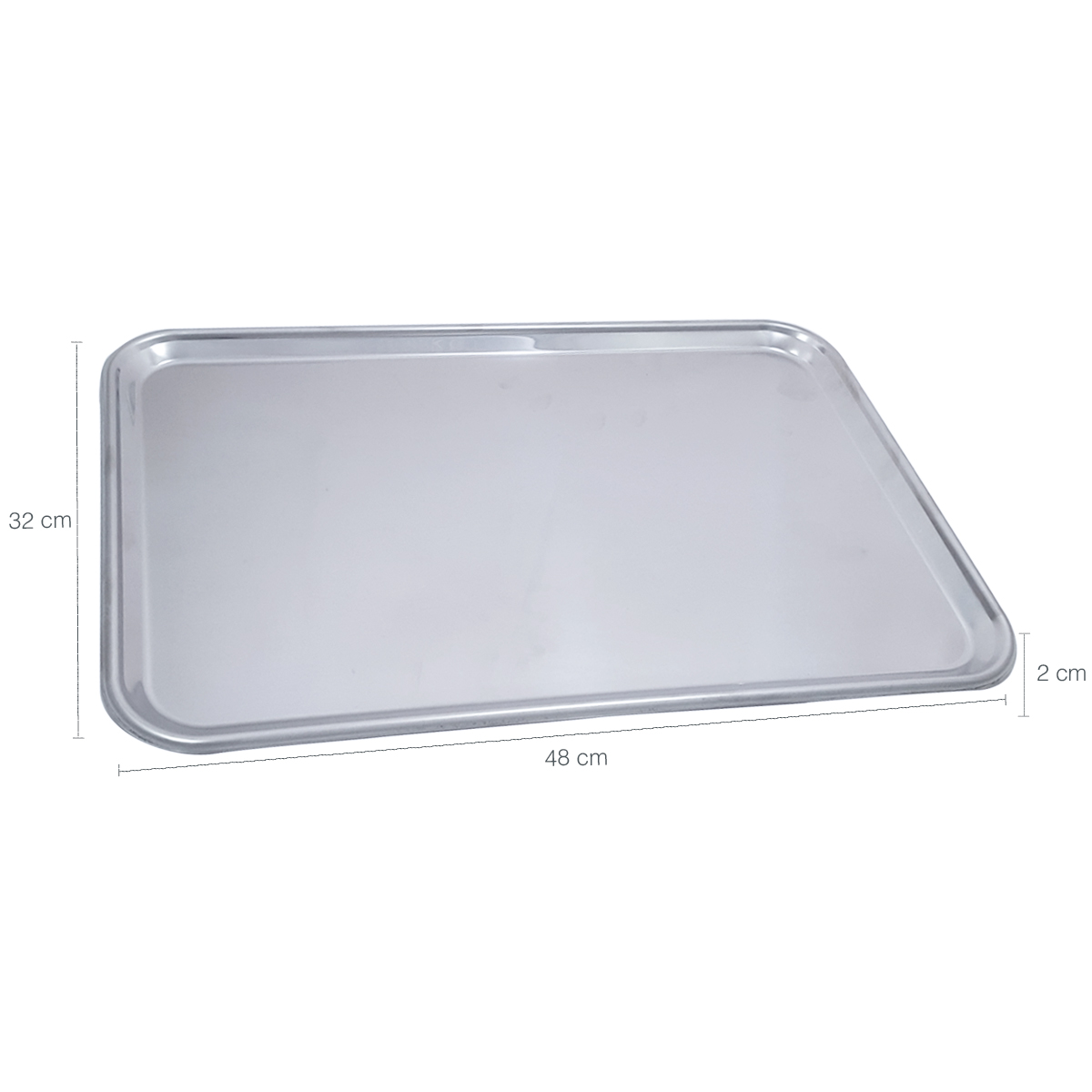 Bandeja Retangular De Aço Inox 48cm Para Servir Brinox