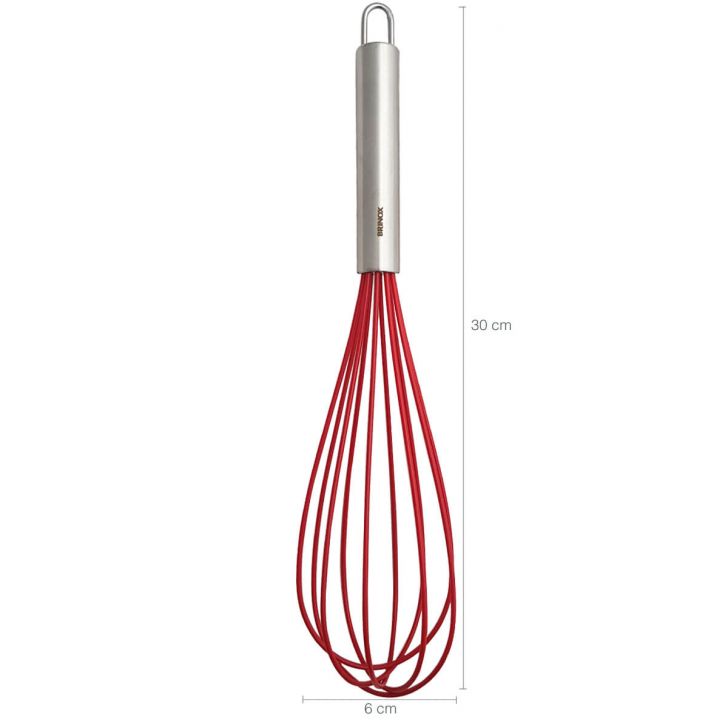 Cuisipro Frosted Stainless Steel and Red Silicone 8 Inch Flat