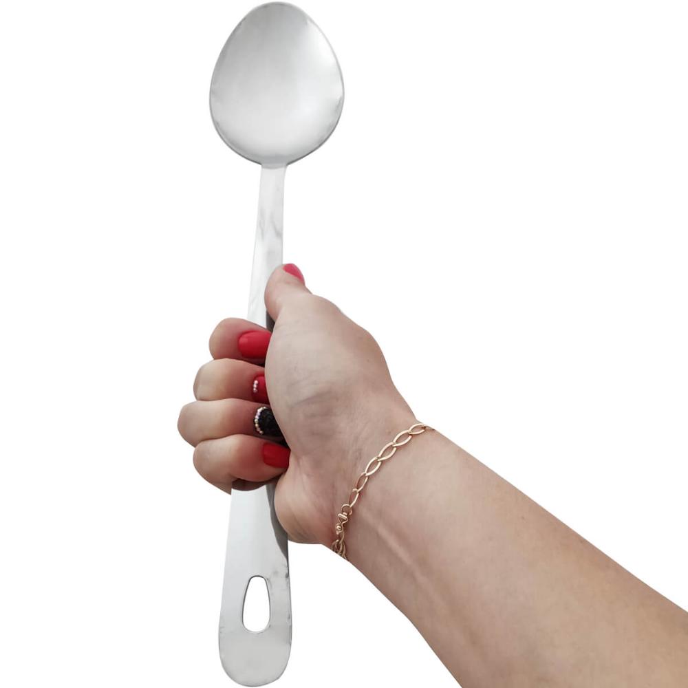 Colher Para Arroz De Inox Colher Grande Lisa 35cm Brinox Suprema Utensílio de Cozinha
