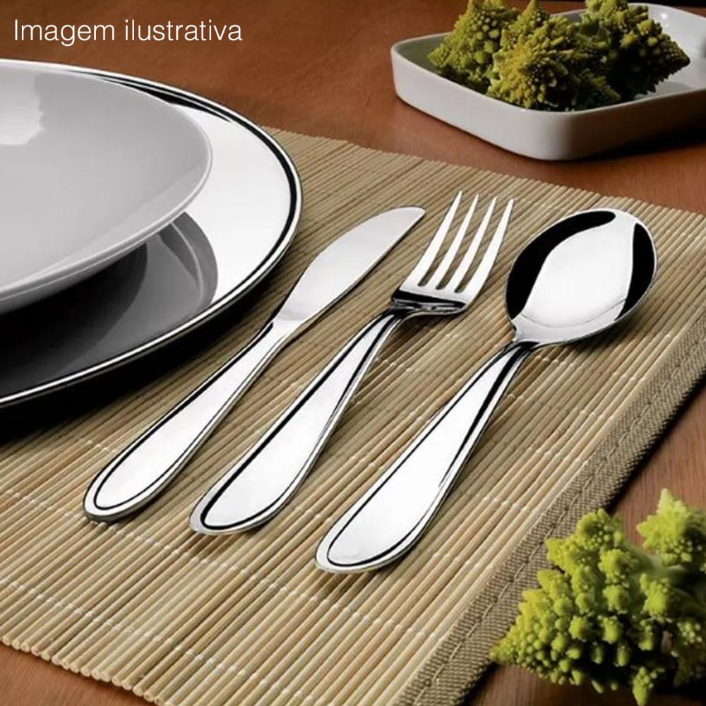Conjunto 12 Garfos de Mesa 19cm Aço Inox Lyon Brinox Talheres Refeições Diárias