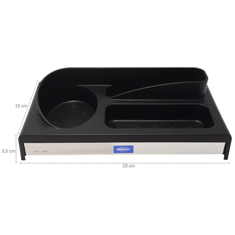 Conjunto 2 Suportes Organizadores para Pia Porta Detergente Esponja e Sabão Brinox Preto
