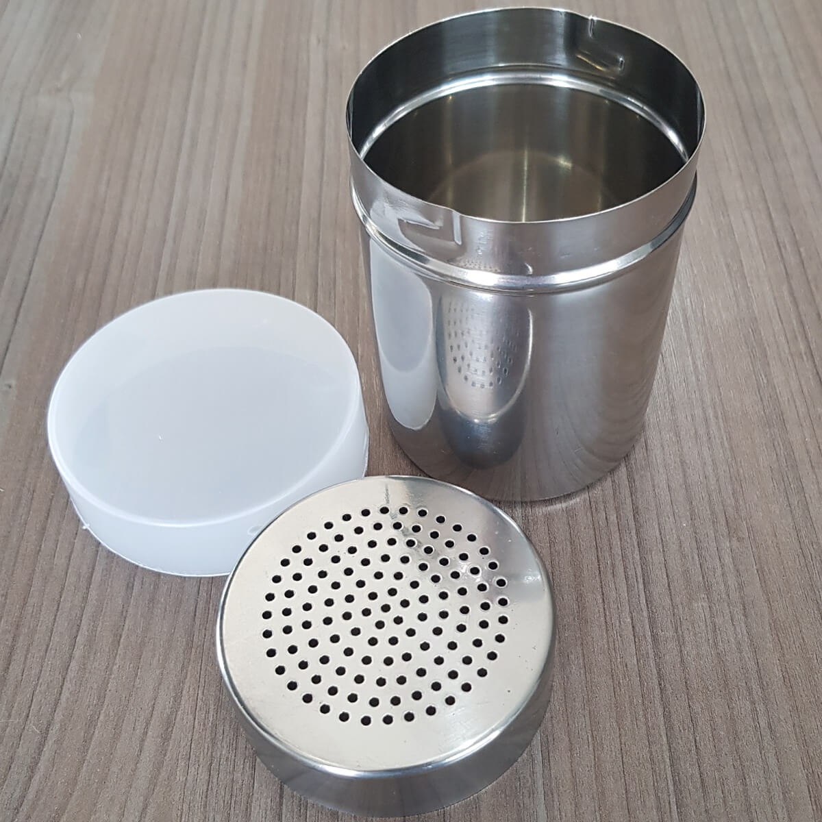 Conjunto 6 Saleiros Inox De Mesa Pimenteiros Com Tampa Bancada Brinox Restaurante