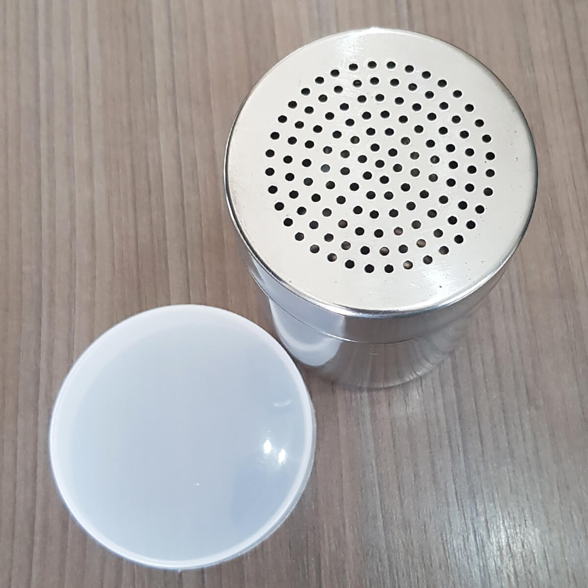Conjunto 6 Saleiros Inox De Mesa Pimenteiros Com Tampa Bancada Brinox Restaurante
