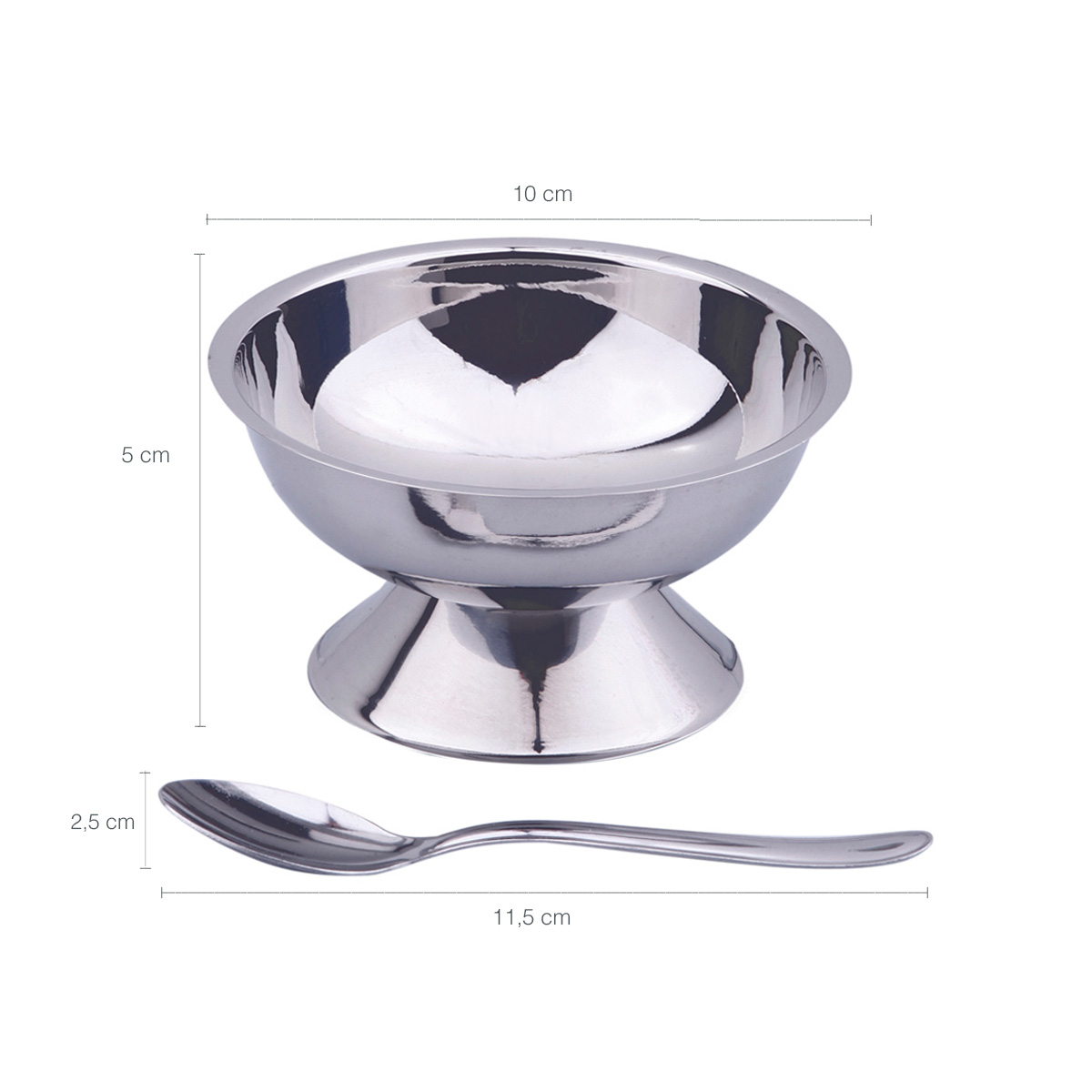 Conjunto Potes Para Sorvete Sobremesa Inox 12 Peças Jornata