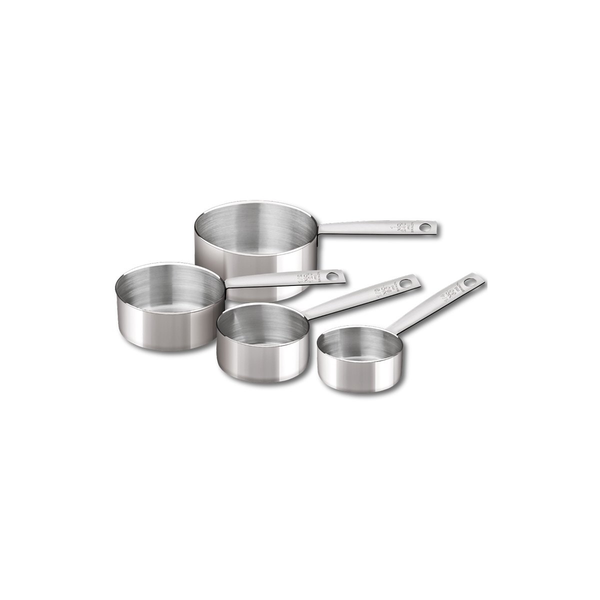 Conjunto Tipo Xícaras Medidoras com 4 Unidades Top Pratic Prateado