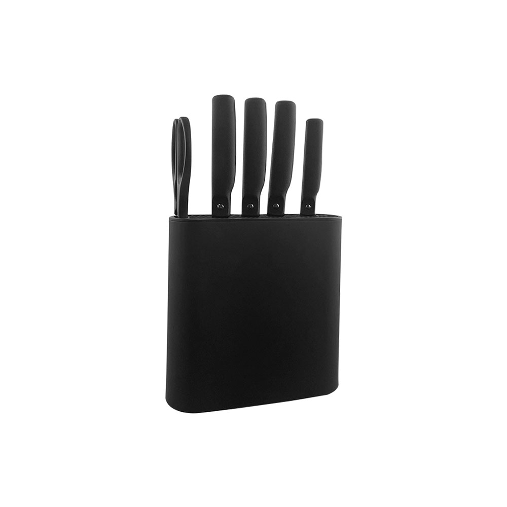 Conjunto de Facas 6 Peças Cepo Action Preto