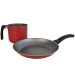 Conjunto de Fervedor e Frigideira Antiaderente Pro-Flon em Alumínio Brinox Ruby Preto