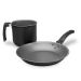 Conjunto de Fervedor e Frigideira Antiaderente Pro-Flon em Alumínio Brinox Ruby Preto