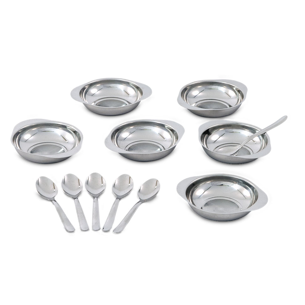Conjunto para Sobremesa com 12 Peças Jornata Prateado