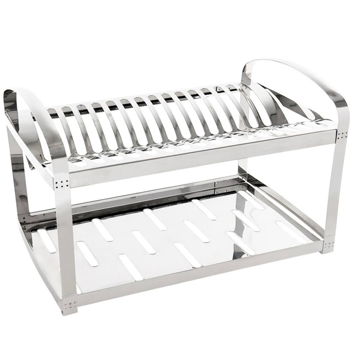 Escorredor Louças 16 Pratos Aço Inox Com Porta Talheres
