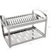 Escorredor Louças 16 Pratos Aço Inox Com Porta Talheres