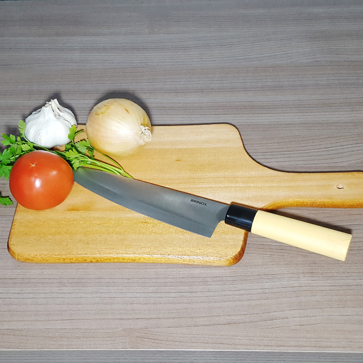 Faca Cheff 8" Aço Inox Linha Samurai Cabo Polietileno Brinox