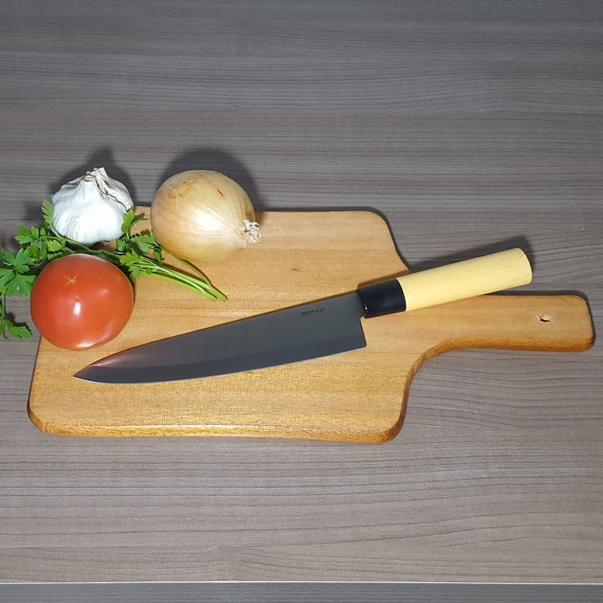 Faca Cheff 8" Aço Inox Linha Samurai Cabo Polietileno Brinox