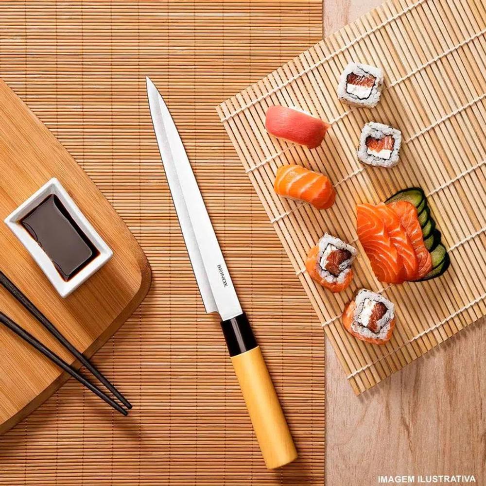 Faca para Sushi e Sashimi 8" Brinox com Lâmina em Aço Inox e