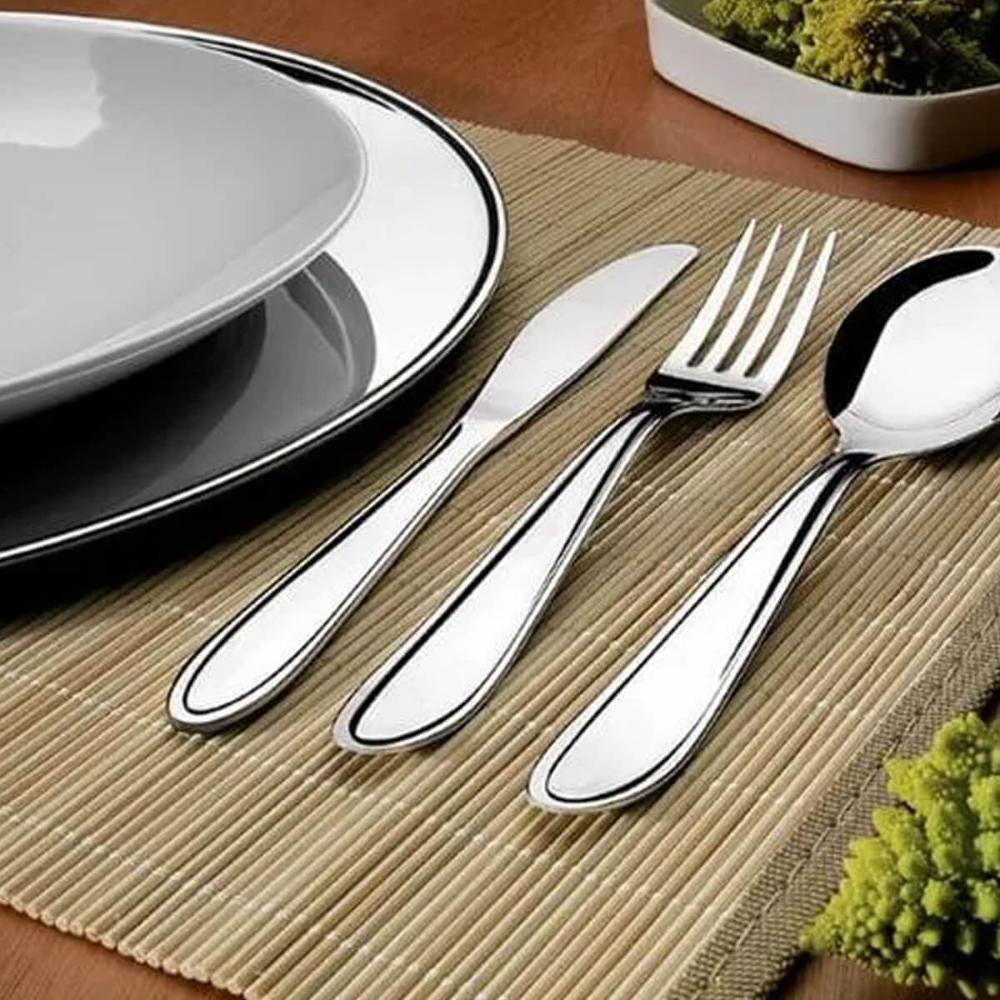 Jogo 12 Facas de Churrasco Inox Lyon Brinox 21cm Mesa Cozinha Faca de Carne