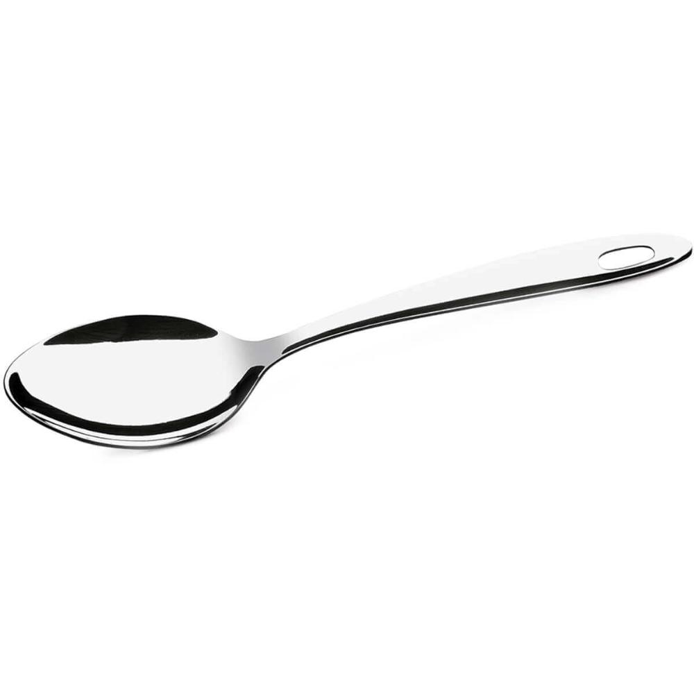Kit 12 Colheres para Servir Arroz Molhos 24,5cm para Restaurantes Buffets Hotéis Aço Inox Brinox