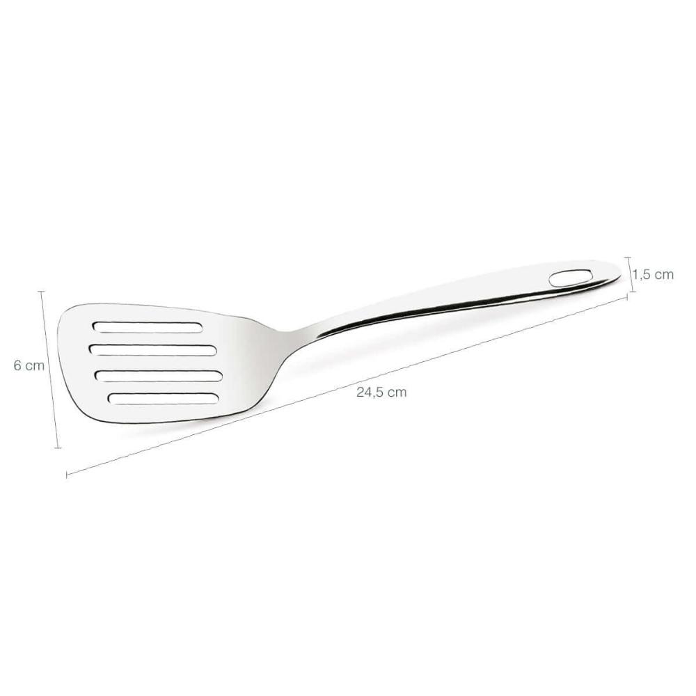 Kit 4 Espátulas de Inox Para Cozinha Espátula Perfurada Culinária Brinox