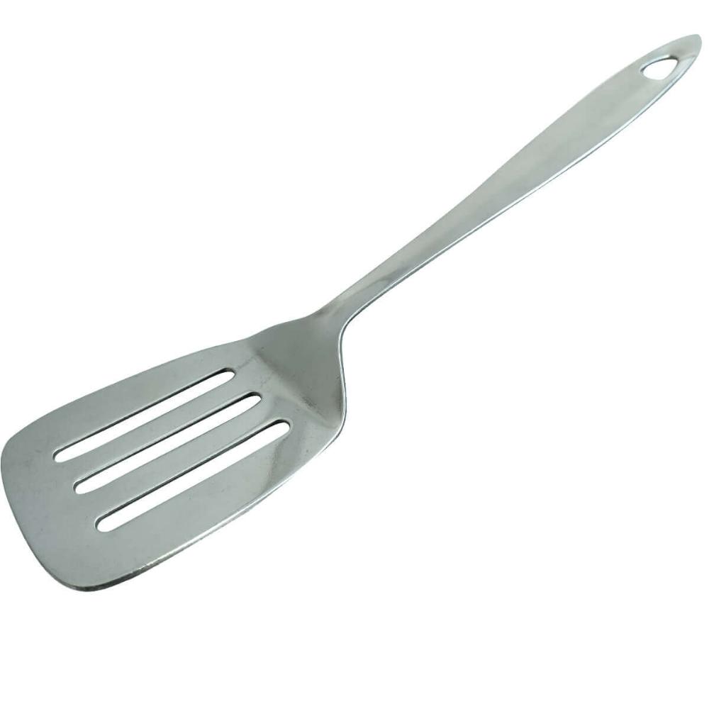 Kit 4 Espátulas de Inox Para Cozinha Espátula Perfurada Culinária Brinox