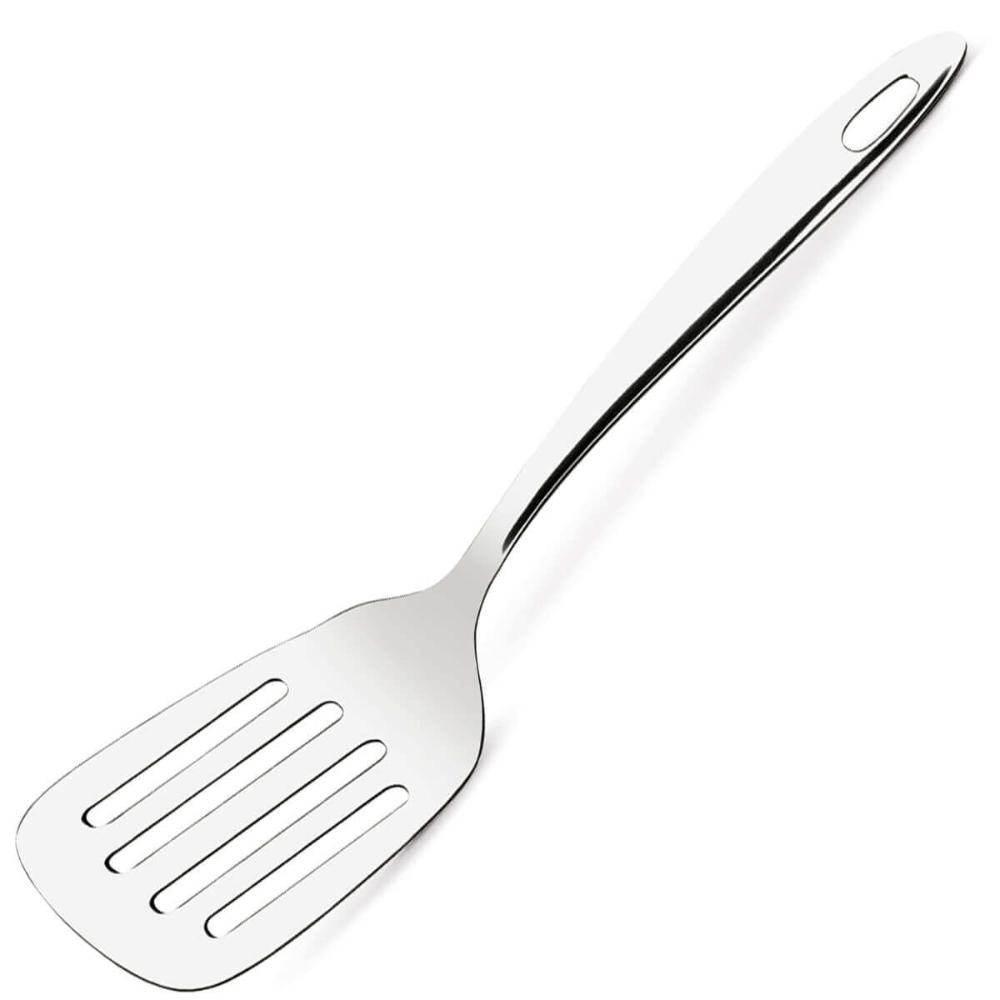 Kit 4 Espátulas de Inox Para Cozinha Espátula Perfurada Culinária Brinox