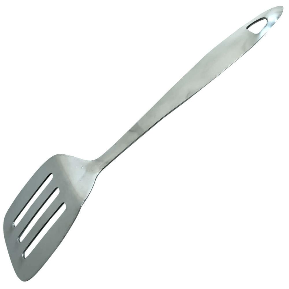 Kit 4 Espátulas de Inox Para Cozinha Espátula Perfurada Culinária Brinox