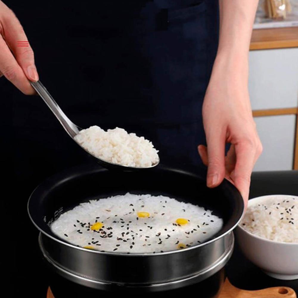 Kit 6 Colher de Servir Arroz Cozinha Industrial Restaurante Grande Aço Inox