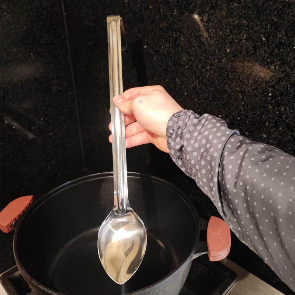 Kit 6 Colher de Servir Arroz Cozinha Industrial Restaurante Grande Aço Inox