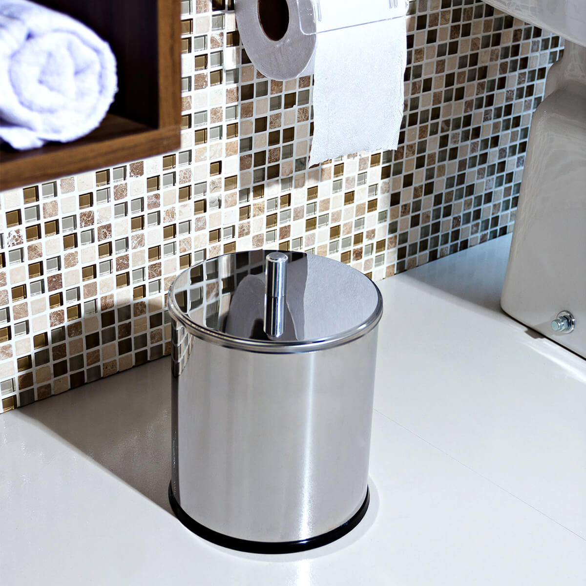 Lixeira Inox Com Tampa Brinox Lixeira Para Banheiro Cozinha