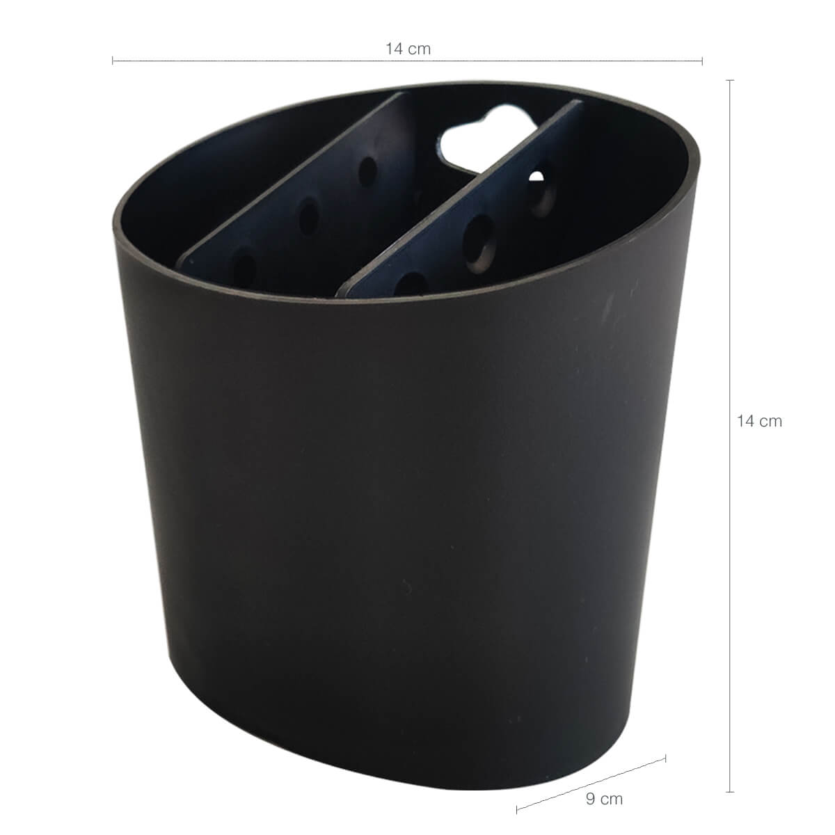 Organizador Dispenser Escorredor Preto Porta Talheres de Plástico Oval Para Pia Coza