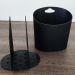 Organizador Dispenser Escorredor Preto Porta Talheres de Plástico Oval Para Pia Coza