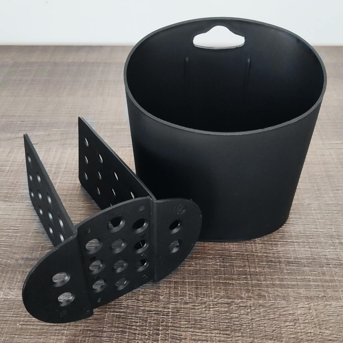 Organizador Dispenser Escorredor Preto Porta Talheres de Plástico Oval Para Pia Coza