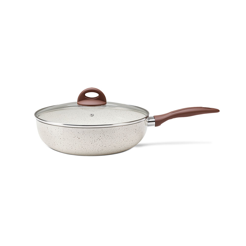 Panela Wok com Tampa Smart Plus Off White 28 cm