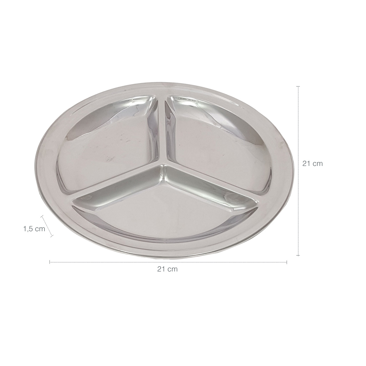 Petisqueira Com Três Divisões 21cm Inox Petiscos Rápidos