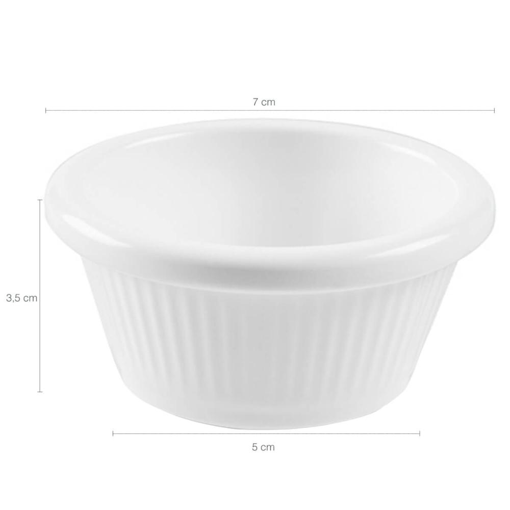 Ramekin Canelado Haus Refratário De Melamina 50ml Branco